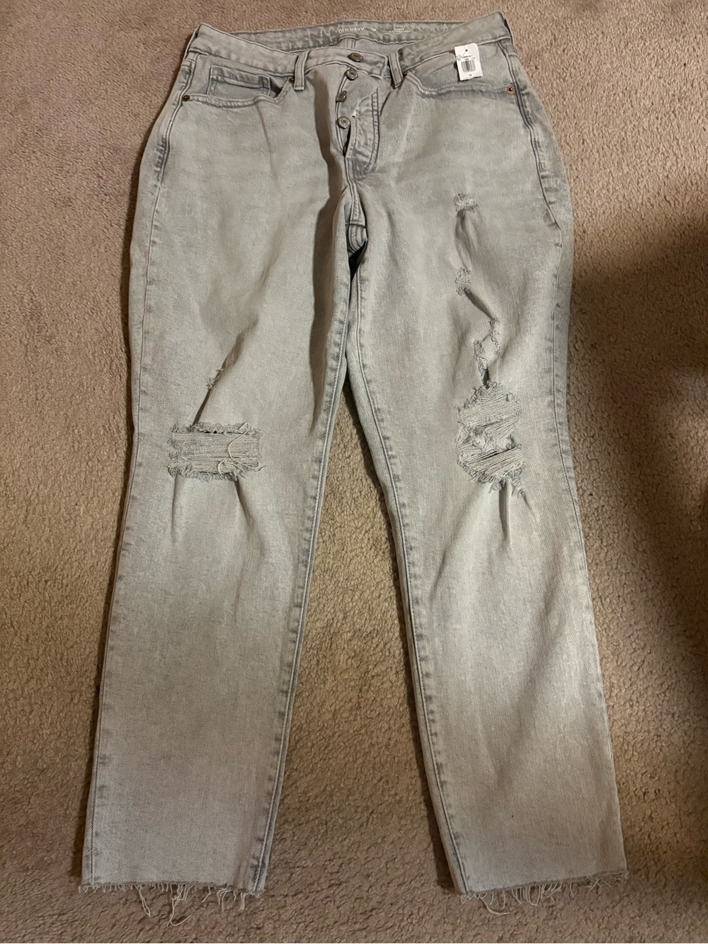 Old Navy Gray Curvy Straight Jeans